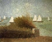 Georges Seurat The Sail boat painting